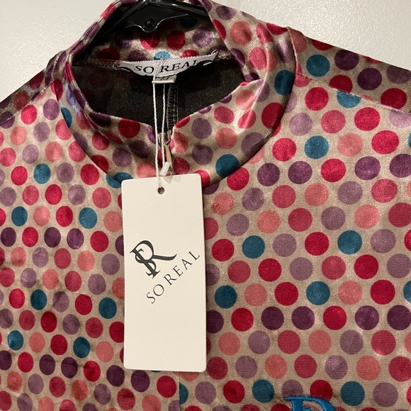 NWT Gwusoo So Real polka dot velvet jumpsuit - Picture 2 of 8